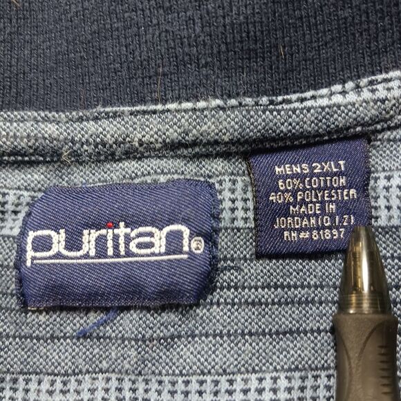 Puritan Men's 2XL Golf Polo. Three Button. Blue Stripes......................... - Picture 3 of 7